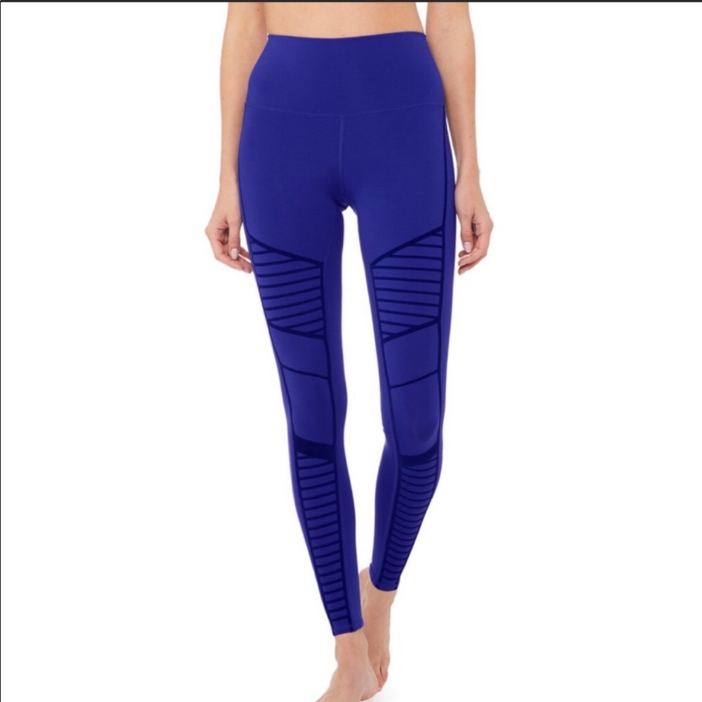 Alo Yoga High Waist Flocked Moto Legging